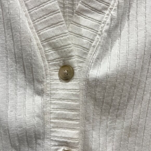 Madewell White Ribbed Knit Button-Up Vest (Size S) - Picture 3 of 6